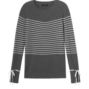 Banana Republic Filpucci Wool Cashmere Tie Sleeve Striped Sweater Top Large